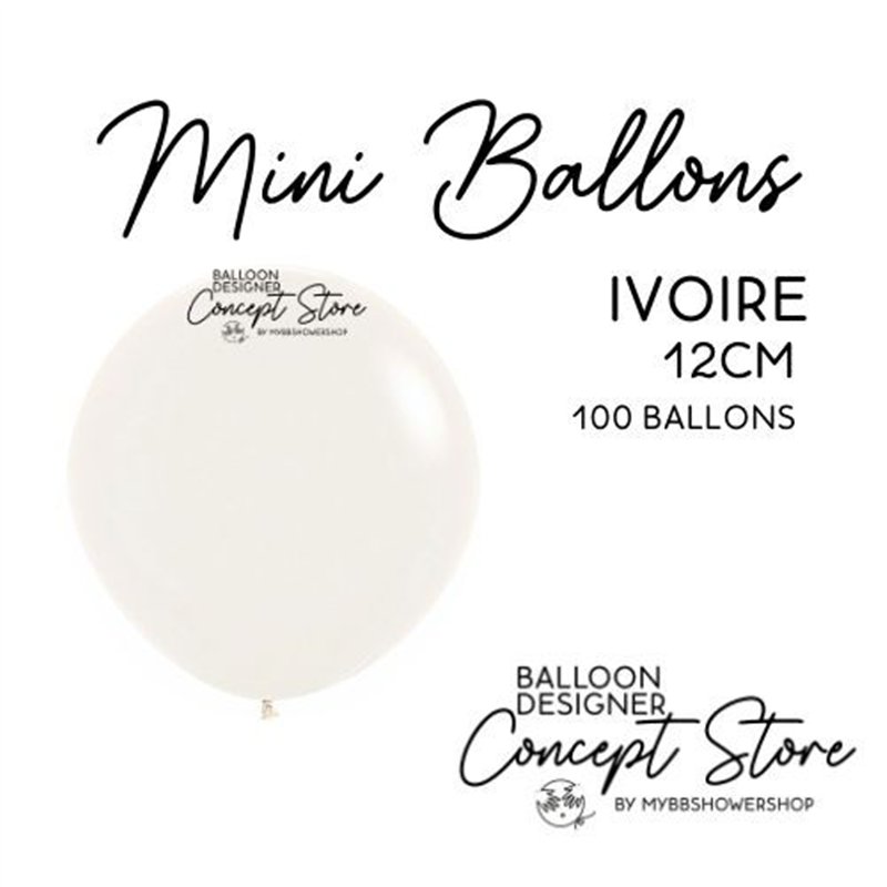 Mini Ballons Latex 5" – 12 cm Ivoire