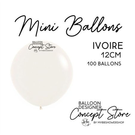 Mini Ballons Latex 5" – 12 cm Ivoire Mini Ballons Latex 5" – 12 cm Ivoire