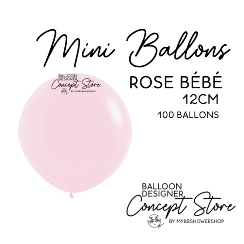 Mini Ballons Latex 5" – 12 cm Rose Bébé
