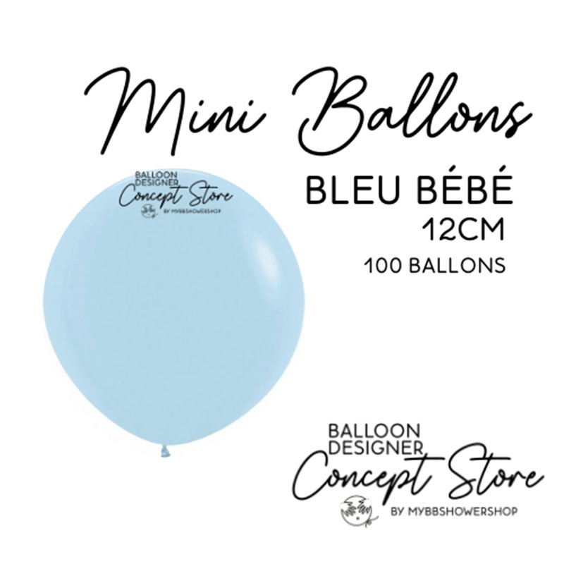 Mini Ballons Latex 5" – 12 cm Bleu bébé