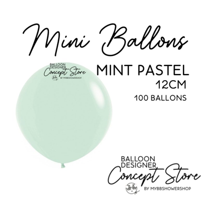 Mini Ballons Latex 5" – 12 cm Mint Pastel