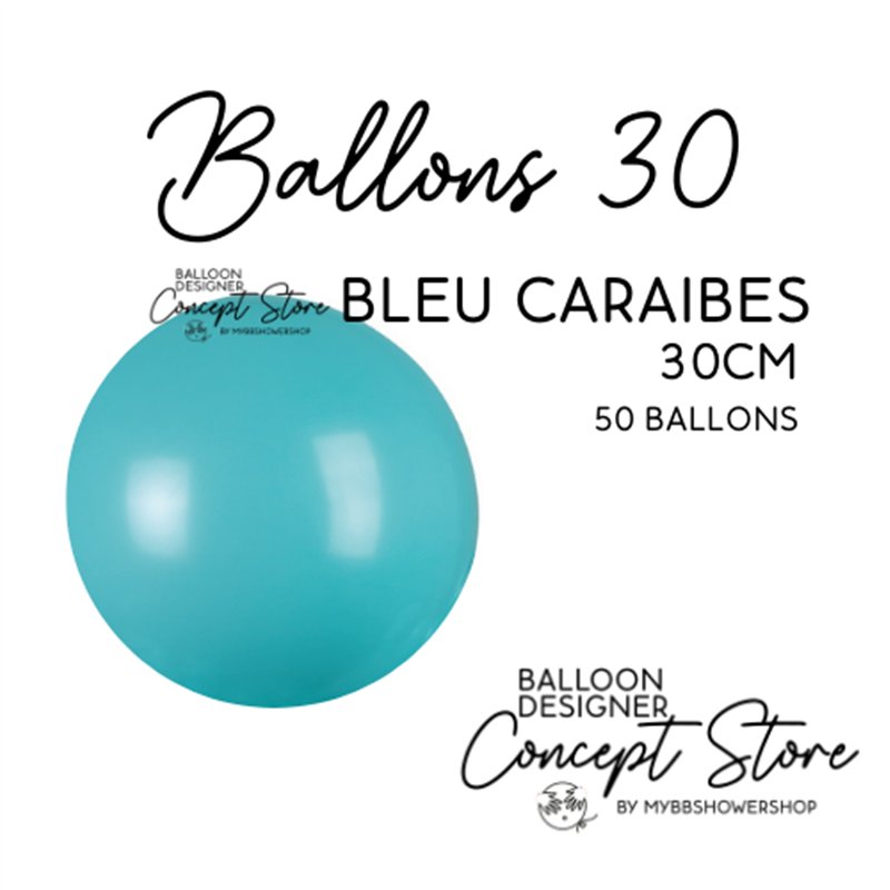 Ballons Latex 11" – 30 cm Bleu Caraibes