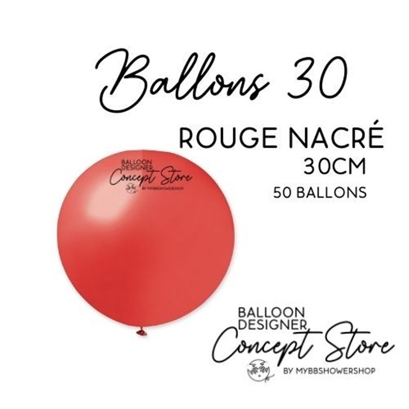 Ballons Latex 11" – 30 cm Rouge Nacré