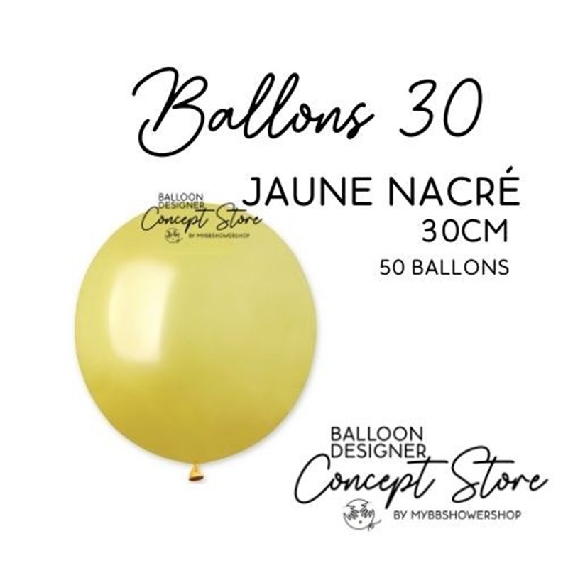 Ballons Latex 11" – 30 cm Jaune Nacré