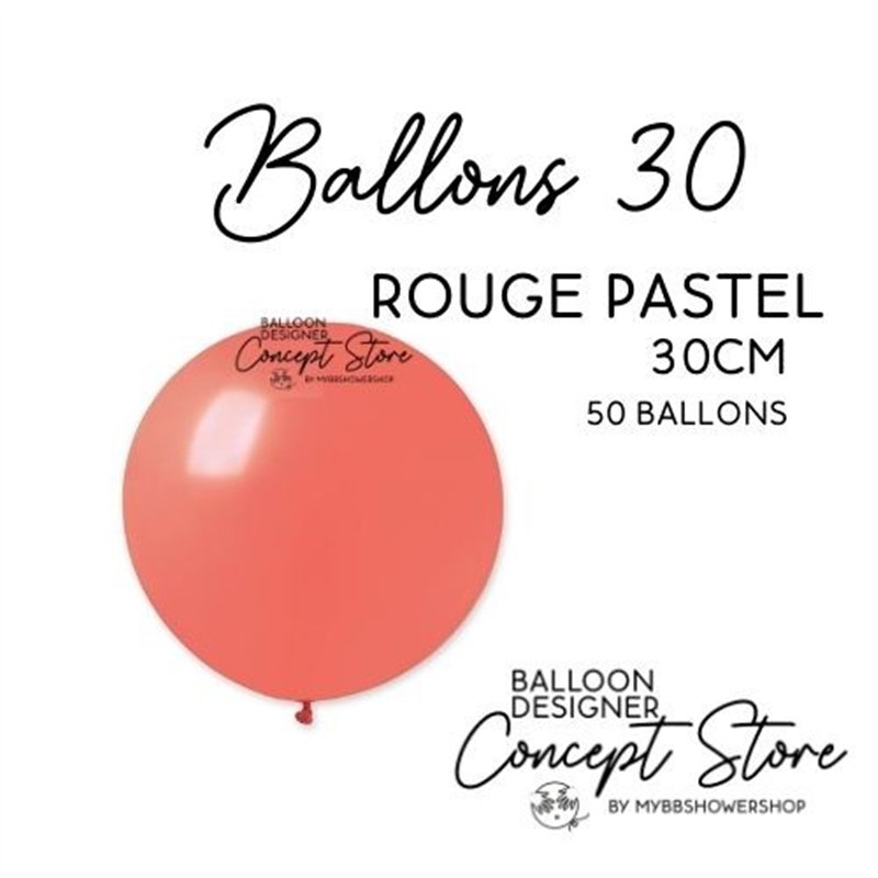 Ballons Latex 11" – 30 cm Rouge Pastel