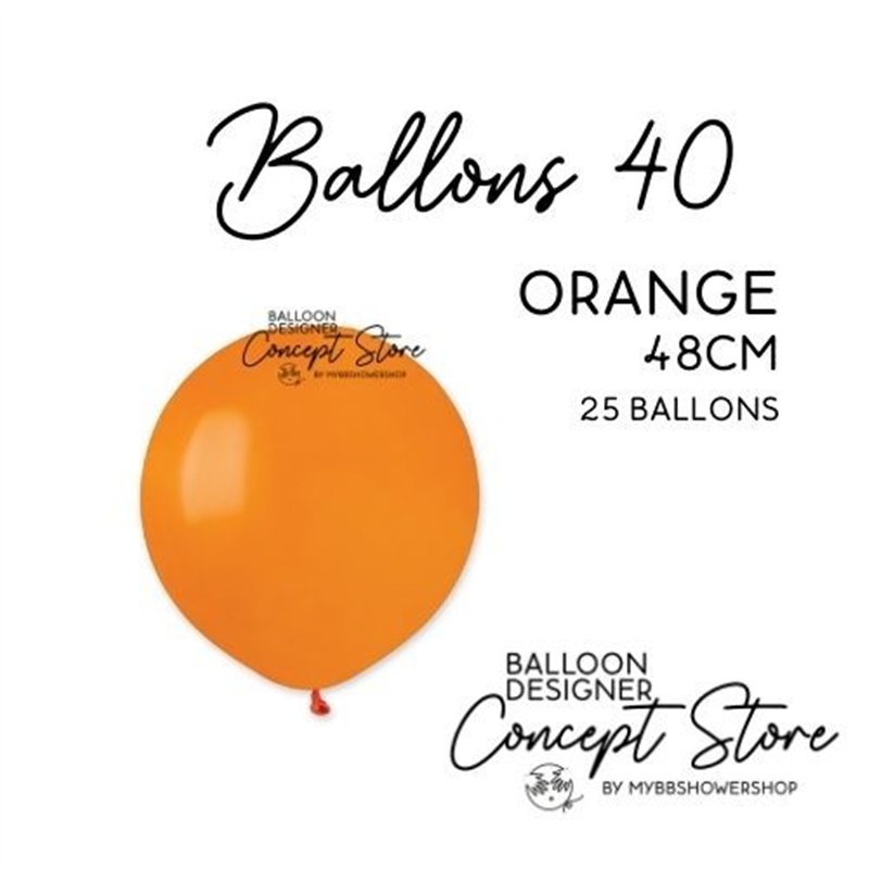 Ballons Latex 19" – 40 à 48 cm Orange