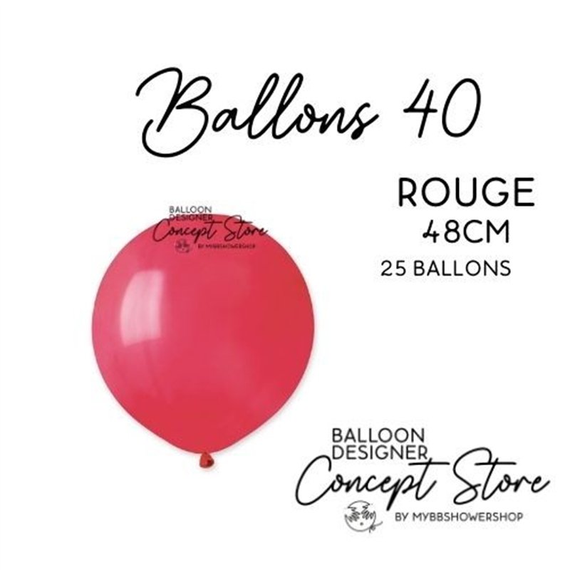 Ballons Latex 19" – 40 à 48 cm Rouge