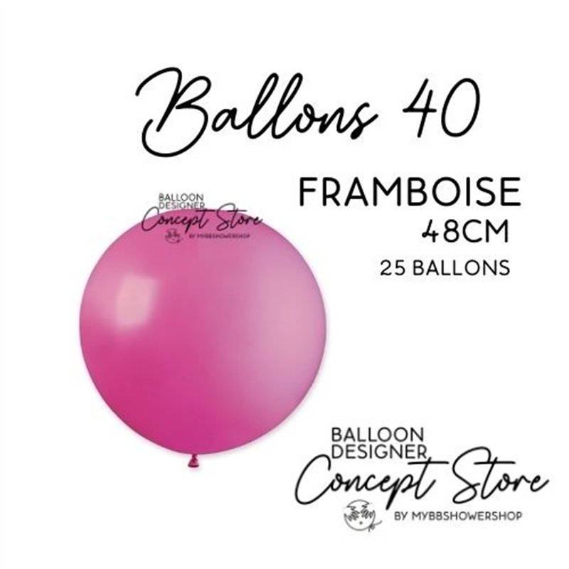 Ballons Latex 19" – 40 à 48 cm Rose Framboise