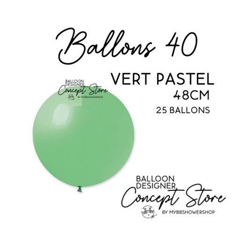 Ballons Latex 19" – 40 à 48 cm Vert Pastel