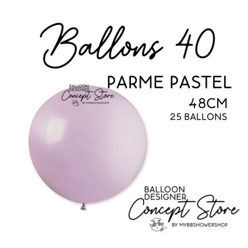 Ballons Latex 19" – 40 à 48 cm Parme Pastel