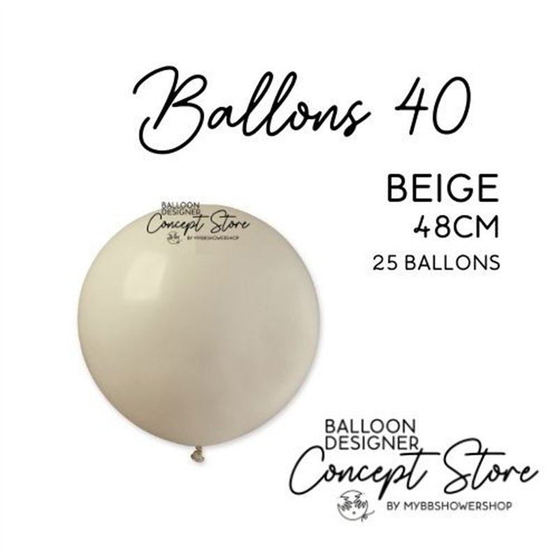 Ballons Latex 19" – 40 à 48 cm Beige