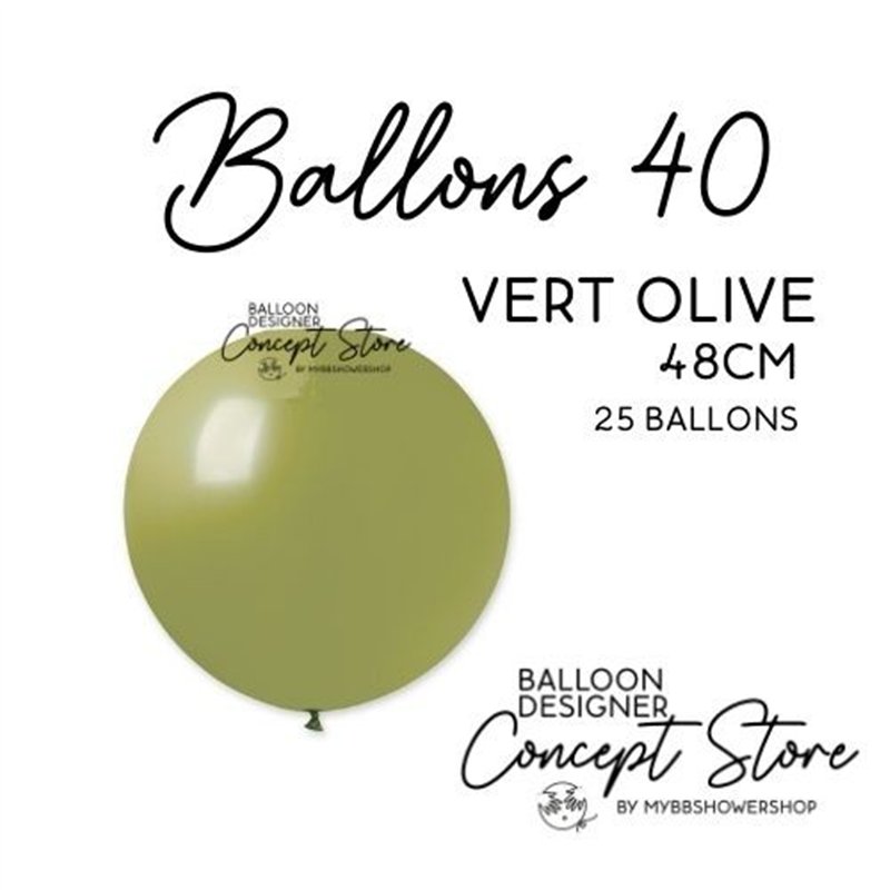Ballons Latex 19" – 40 à 48 cm Vert Olive