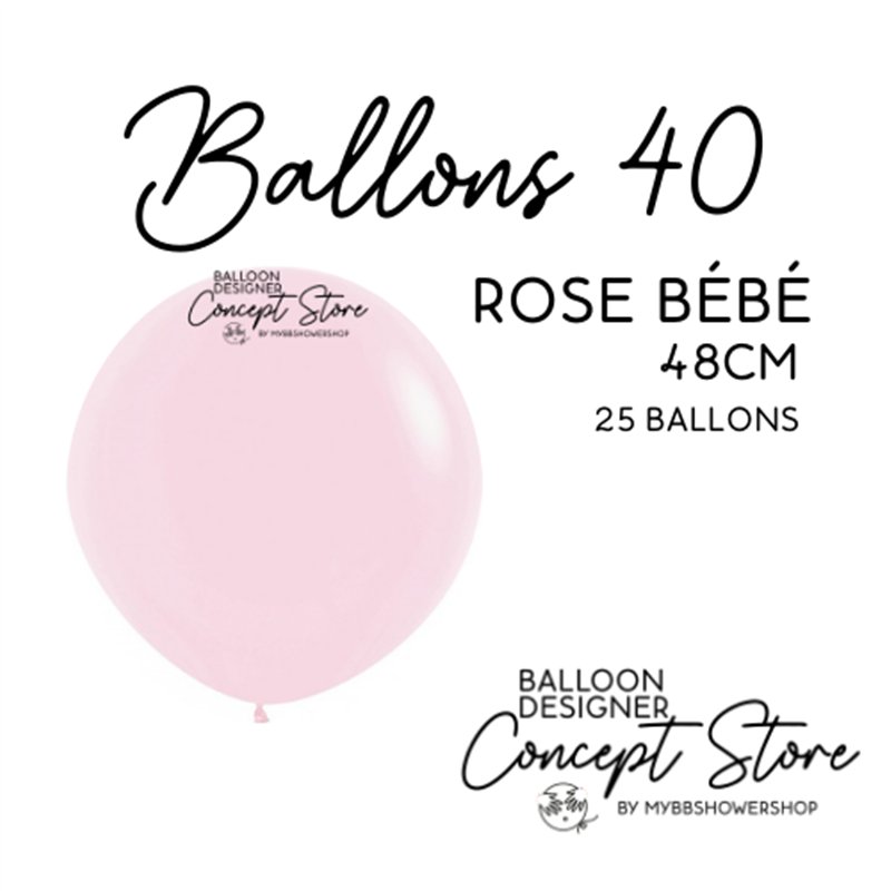 Ballons Latex 19" – 40 à 48 cm Rose Bébé