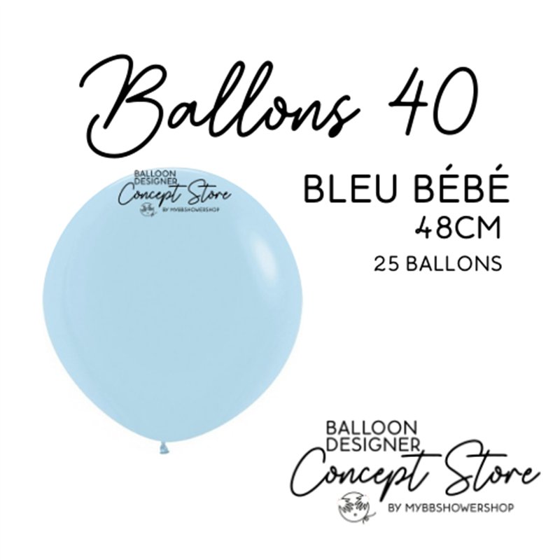 Ballons Latex 19" – 40 à 48 cm Bleu Bébé
