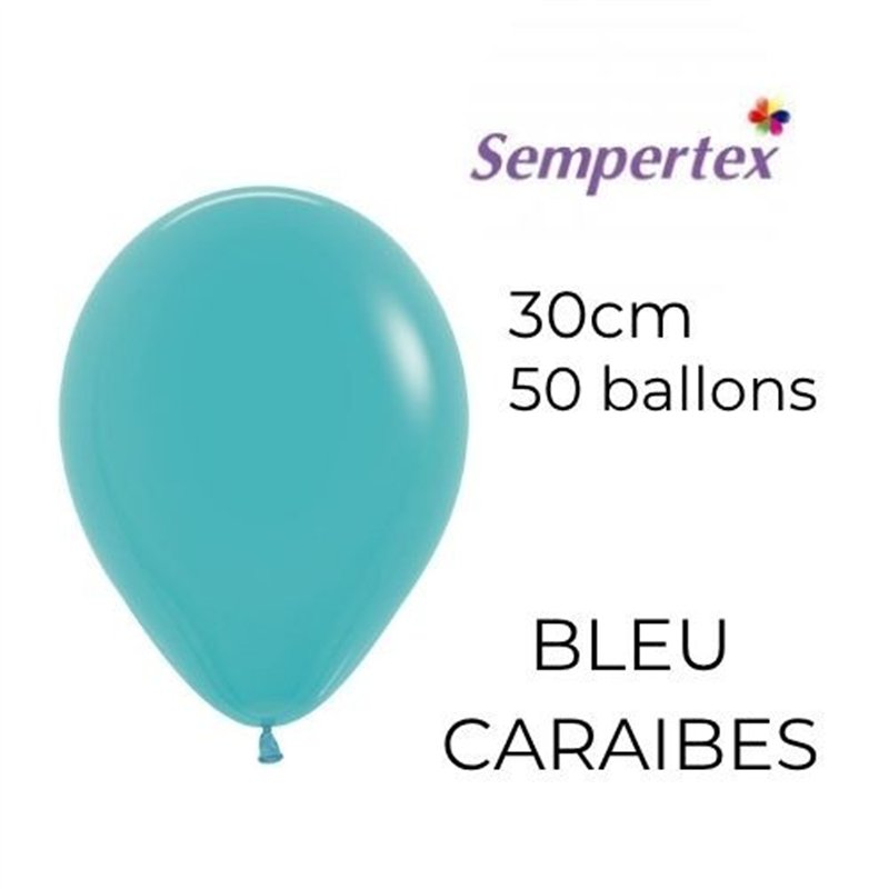 Ballons 11" – Bleu Caraïbes – Lot de 50 – Sempertex