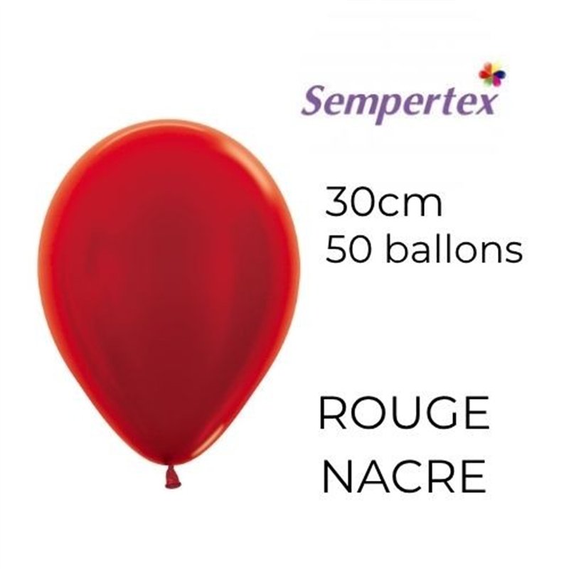Ballons 11" – Rouge Nacré – Lot de 50 – Sempertex