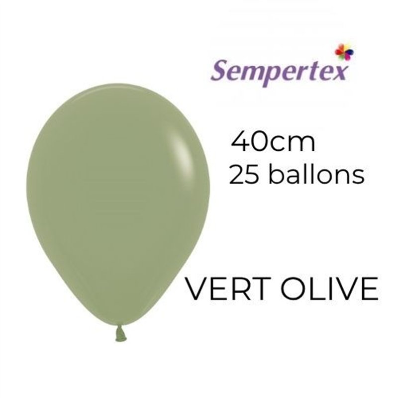 Ballons 18" – Vert Olive – Sachet de 25 – Sempertex