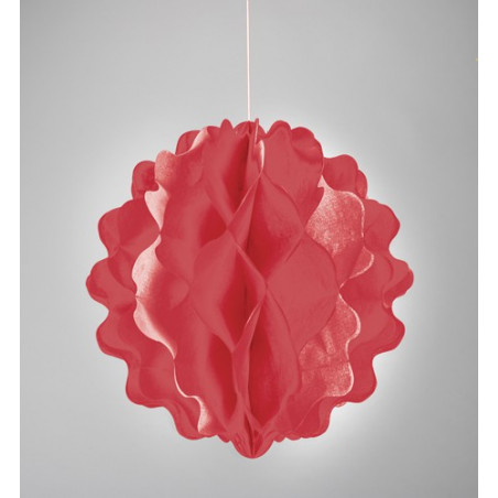 Boule de Papier Alvéolé à Suspendre Rouge Décoration de fête Boule de Papier Alvéolé à Suspendre Rouge Décoration de fête