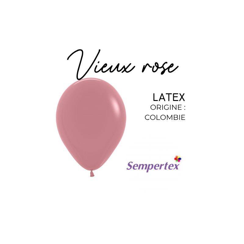 Mini Ballons 12cm – Vieux Rose – Lot de 50 – Sempertex
