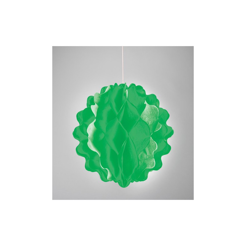 Boule de Papier Alvéolé à Suspendre Vert Décoration de fête