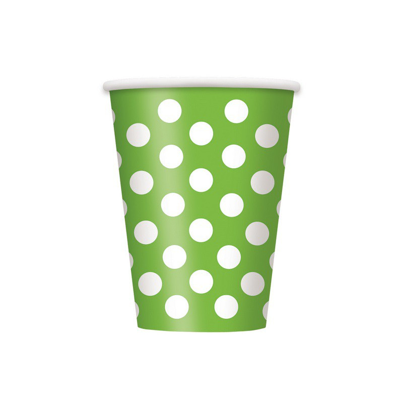 Gobelets Verre Vert Anis à Pois Blanc Vaisselle Carton