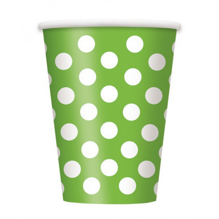 Gobelets Verre Vert Anis à Pois Blanc Vaisselle Carton