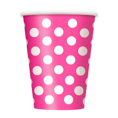 Gobelets Verres Rose à Pois Blanc Vaisselle Carton