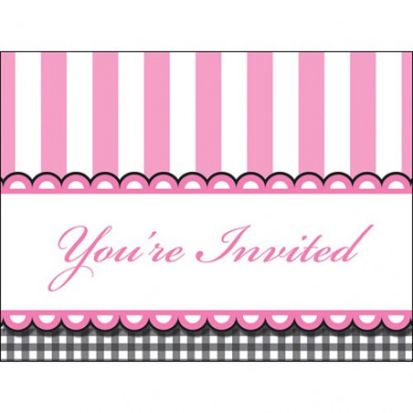 Invitation A Thème Rose Blanc et Noir Rétro Invitation A Thème Rose Blanc et Noir Rétro