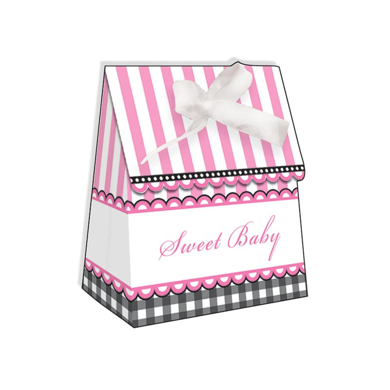 12 Sachets Cadeaux aux Invités Sweet Baby Shower Petits Pieds Rose