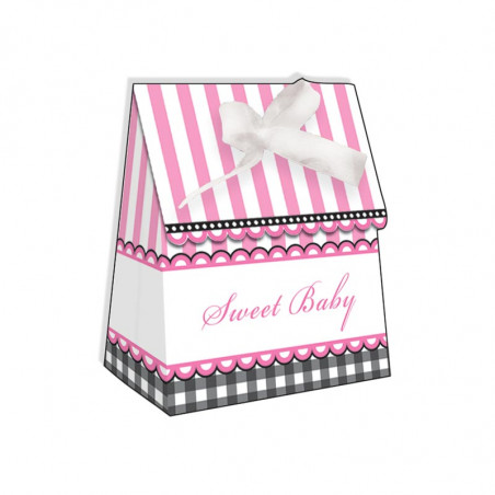 12 Sachets Cadeaux aux Invités Sweet Baby Shower Petits Pieds Rose