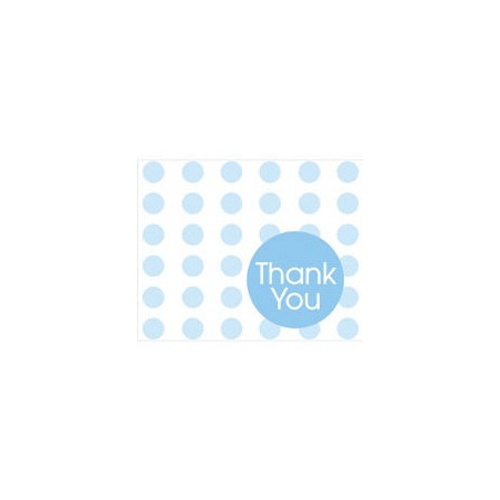 Carte de Remerciements Bleu à Pois Carte de Remerciements Bleu à Pois