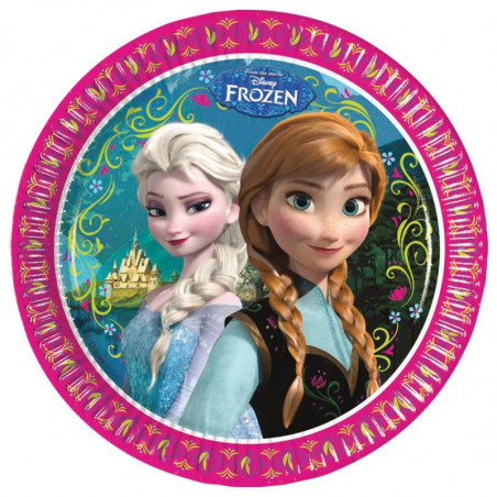 Grandes Assiettes Reine des Neiges Disney pour Anniversaire et Fête Elsa et Anna