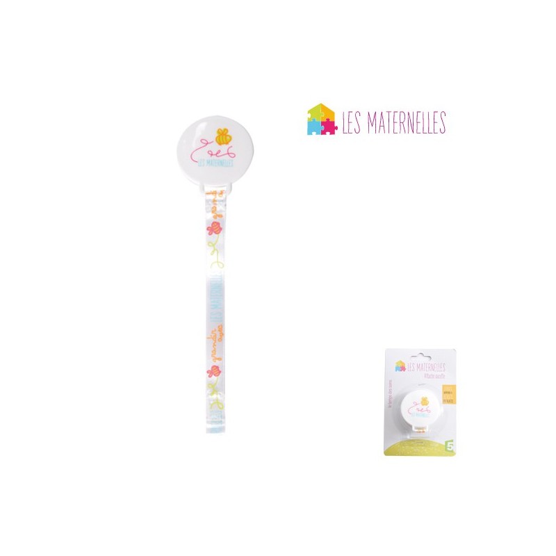 Attache Tetine Et Sucette Les Maternelles Blanc Pour Bebe Et Enfant Attache Tetine Et Sucette Les Maternelles Blanc Pour Bebe Et Enfant