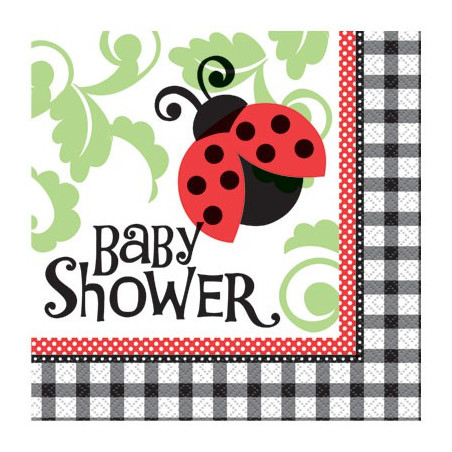 Serviettes en Papier Baby Shower Thème Coccinelle