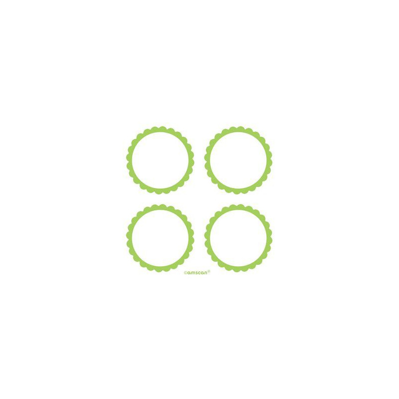 20 Autocollants Sweet Table Vert et Blanc