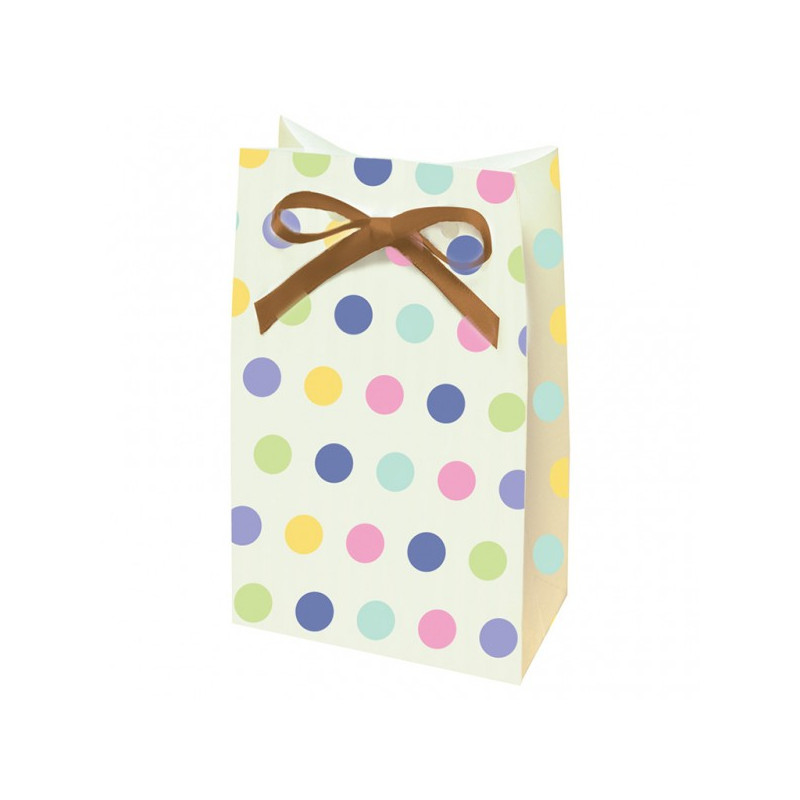 12 sachets cadeaux aux invités Pois Baby Shower Pastel