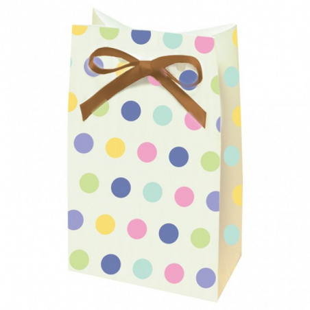 12 sachets cadeaux aux invités Pois Baby Shower Pastel