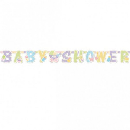 Banderole Baby Shower Fanions Pastel