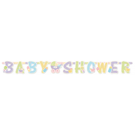 Banderole Baby Shower Fanions Pastel