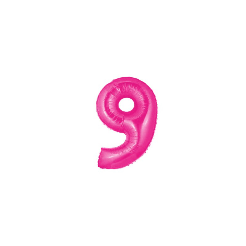 Ballon Géant Alu Rose Fushia 9 Ans Fête d'Anniversaire