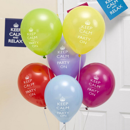 Ballons Latex Keep Calm and Party On Assortis