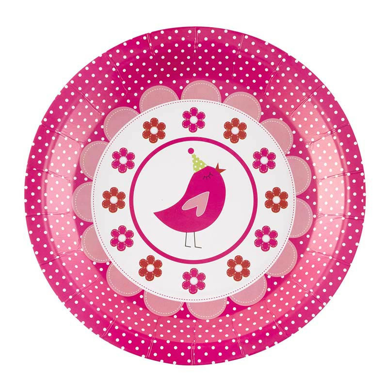 Grandes assiettes A Little Bird Rose Fushia