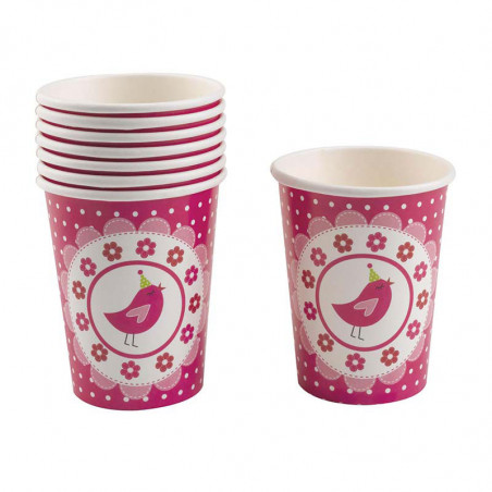 Verres à Thème A Little Bird Rose Fushia Verres à Thème A Little Bird Rose Fushia