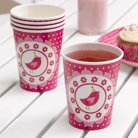 Verres à Thème A Little Bird Rose Fushia Verres à Thème A Little Bird Rose Fushia