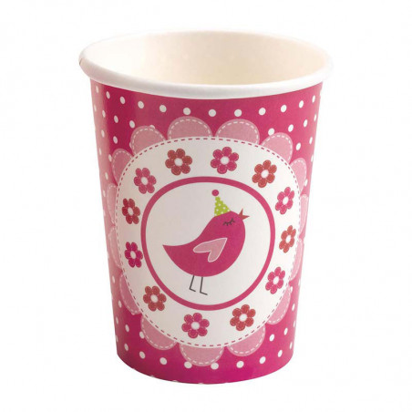 Verres à Thème A Little Bird Rose Fushia Verres à Thème A Little Bird Rose Fushia