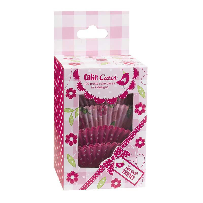 75 Moules à cupcakes en papier roses à pois blancs 5 x 3 cm - Vegaooparty