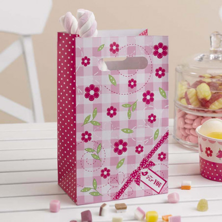 Sachets cadeaux invités en papier à Thème A Little Bird Rose Fushia Sachets cadeaux invités en papier à Thème A Little Bird Rose Fushia