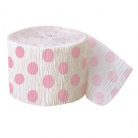 Serpentin guirlande Papier Crépon A Pois Rose clair Décoration de Fête Serpentin guirlande Papier Crépon A Pois Rose clair Décoration de Fête
