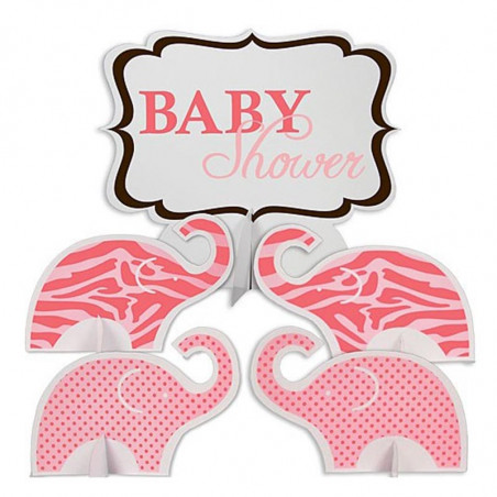 Centres de Table Baby Shower Safari Rose