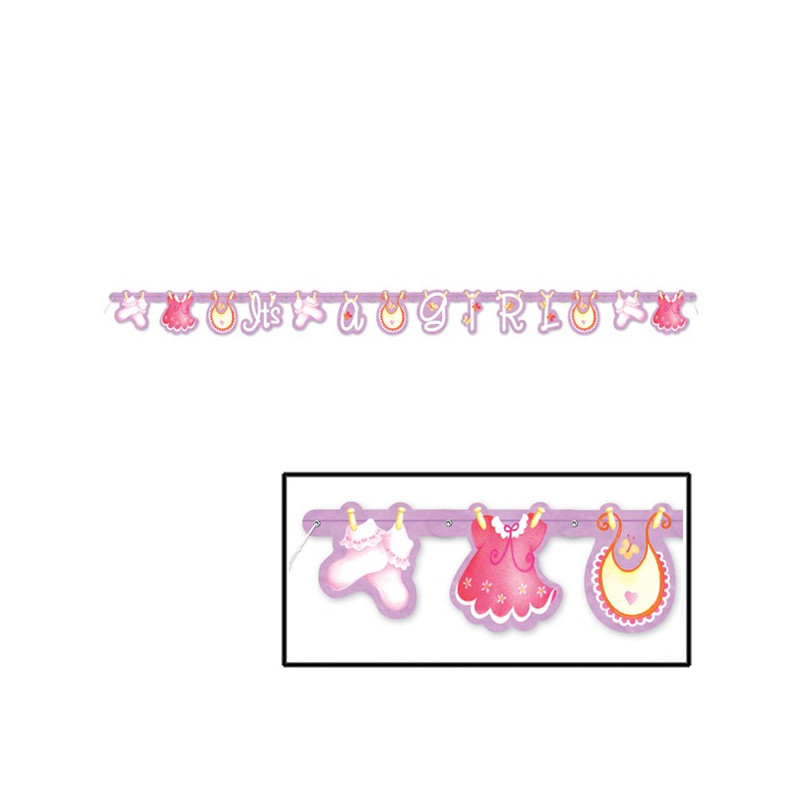 Banderole à Fanions It's a Girl C'est une Fille